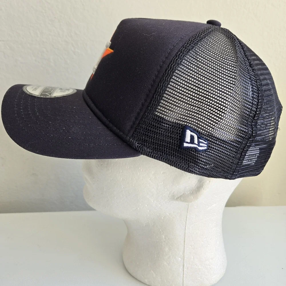 New Era Houston Astros MLB 9FORTY Snapback Trucker Hat Dark Blue A‎ Frame New